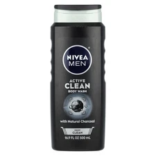 Men, Active Clean Body Wash, With Natural Charcoal, Deep Clean, 16.9 fl oz (500