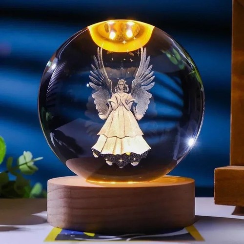 Kristallkugel Jesus Kreuz Figur beleuchtet katholisch Anhänger zur Dekoration Geschenk - Bild 20 von 28