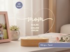 Mother’s Day Personalized Night Light, Custom Gift for Mom or Grandma