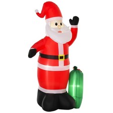 HOMCOM 7.5ft Inflatable Christmas Santa Claus with LED Air Blown Xmas Décor Holi