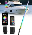 4FT 360° Spiral Boat Stern Lights Boat Anchor Whip Light w/ Remote APP Control