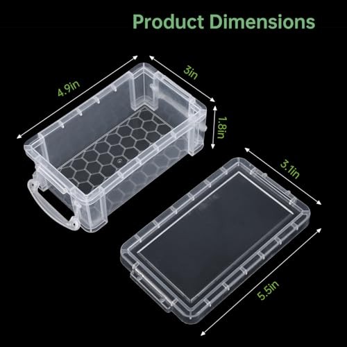 6 Pcs Mini Plastic Boxes, 5'' x 3'' x 1.8'' Small Storage 5.0 x 1.8 x 2.9 Clear - Bild 7 von 7