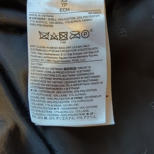 Cappotto da neve Banana Republic donna XS leopardato bozzolo cerniera laterale lana - Foto 7 di 8