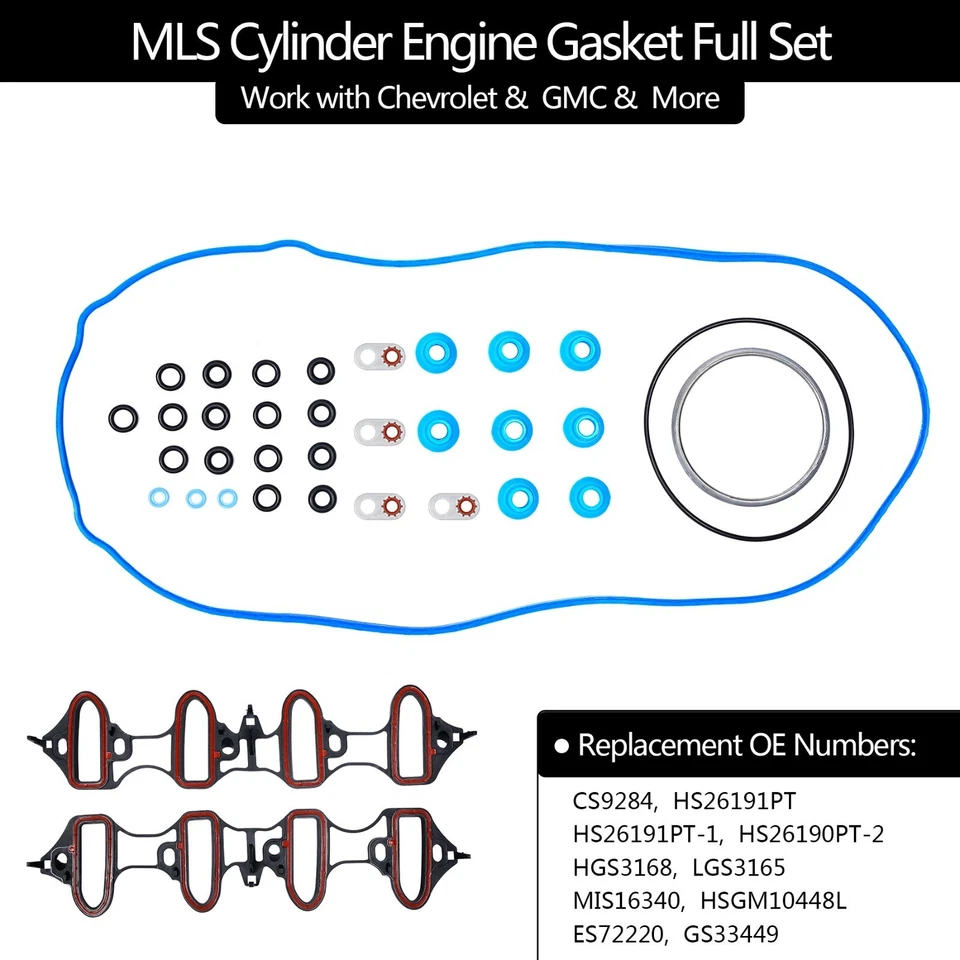 5.3L 4.8L Head Full Gasket Set For 02-11 Chevy Silverado 1500 Tahoe GMC Sierra - Image 2 of 4
