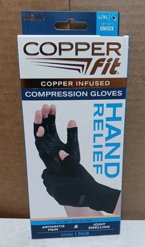 Copper Fit Copper Infused Compression Gloves Hand Relief L/XL Unisex