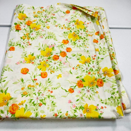 vintage jcpenney flaches Blatt doppelt orange gelb große Blumen Blüten y2k 90er 80er - Bild 9 von 11