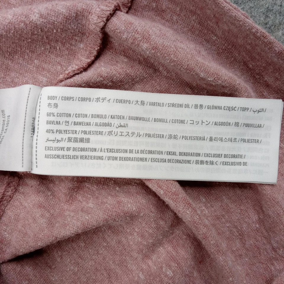 Abercrombie Fitch Shirt Mens Medium Pink Heather Crewneck Logo Tee Casual - Image 3 of 4