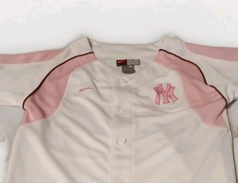 Nike New York Yankees Derek Jeter Jersey Womens XL #2 Pink Vtg - Image 2 of 4