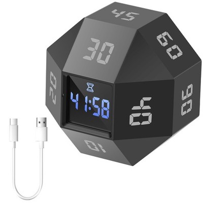 Rotating Pomodoro Timer 11Preset Times Desk Productivity Flip Timer Rechargeable