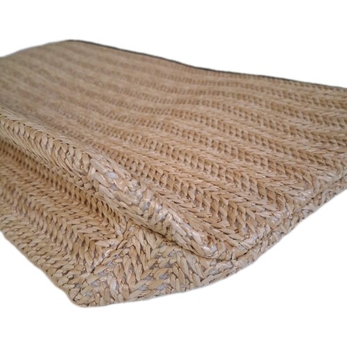 Donna Karan Cashmere Mist Handtasche aus Raffia, Canvas & Bambusgriff Neu mit Etikett - Bild 3 von 9