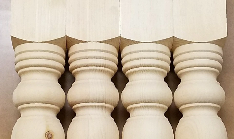 Ножки кухонного стола для фермерского дома — деревянные островные ножки. Повернутые ноги. Сосновое дерево. - Изображение 3 из 4