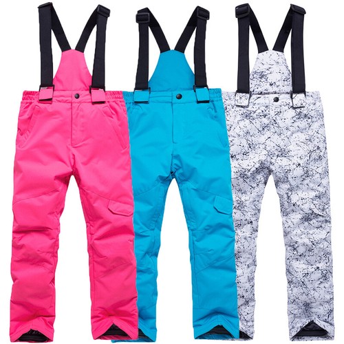 Children Kid Ski Pants Bib Trouser Overalls Padded Snow Outdoor Sport Winter - Picture 1 of 18