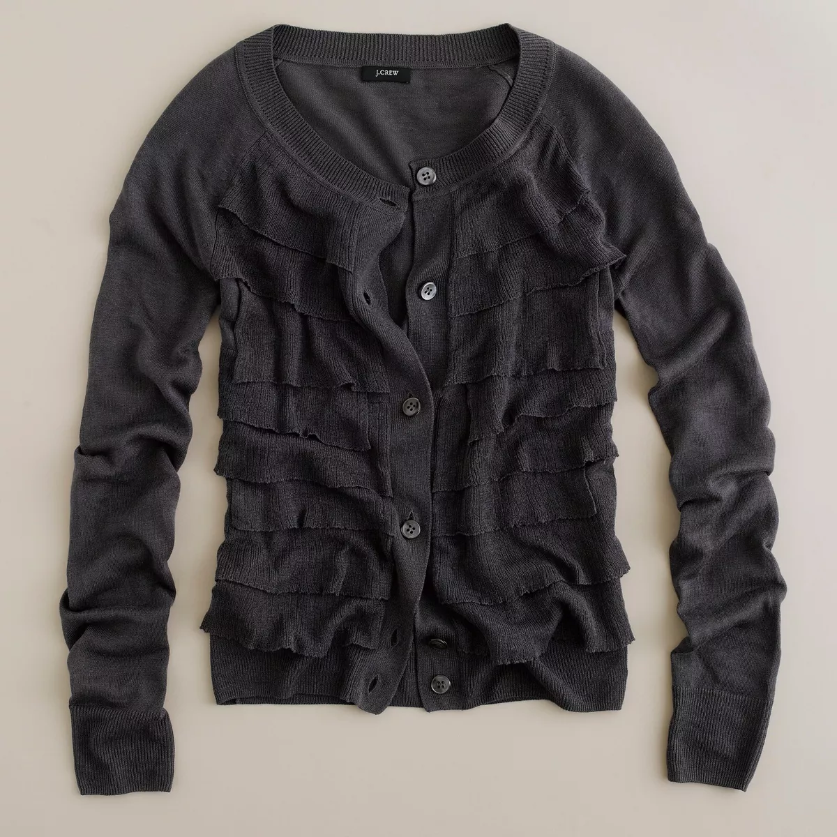 J crew store ruffle cardigan