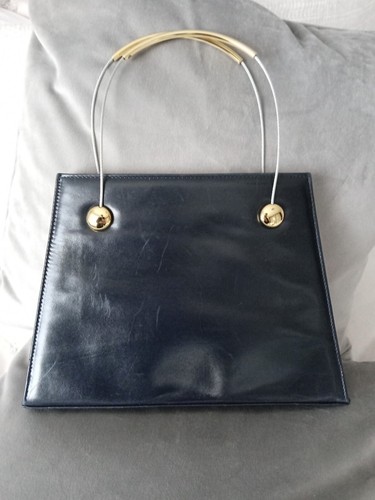 Vintage Leather & Patent Evening Bag/Purse. By Renata. Made in Italy. - Picture 6 of 15