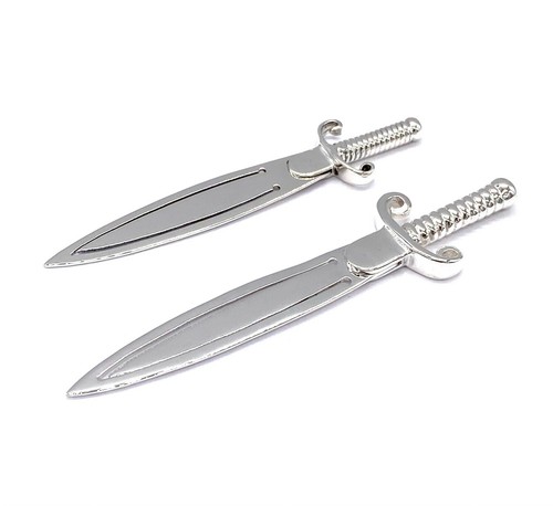 925 Solid Sterling Silver SWORD BOOKMARK, Letter Opener - Imagen 1 de 2
