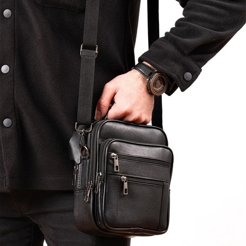Herren Echt Leder Reisetasche Umhängetasche Beutel Tasche Schultertasche für Männer - Bild 4 von 12