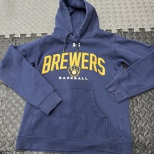 Under Armour Hoodie Sz Small Navy Milwaukee Brewers Cold Gear Hoodie Baseball