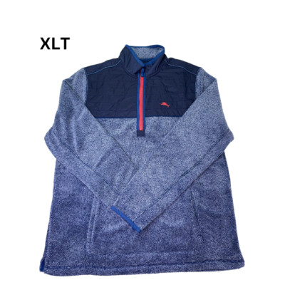 Tommy Bahama XLT Cascade Cozy Half Zip Sweatshirt Bering Blue