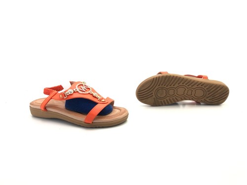 VK Damen Sandale Sandalette Pantolette Orange Gr. 39 (UK 6) - Picture 7 of 8