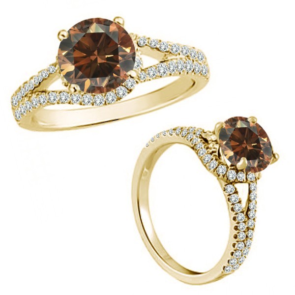 1 Ct Champagne Diamond Fancy Solitaire Promise Anniversary Ring 14K Yellow gold 1 Ct Champagne Diamond Fancy Solitaire Promise Anniversary Ring 14K Yellow gold