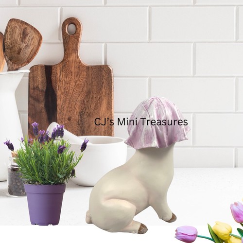 Spring Easter Pig Holding Flower Wearing Scarf Figurine Tabletop Decor 8" - Picture 5 of 8
