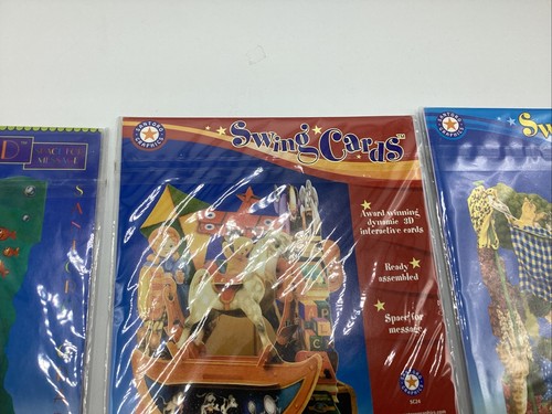 Set Of 3 SANTORO SWING CARDS- 3-D - Greeting Cards Fish Rocking Horse Cats - Picture 10 of 12
