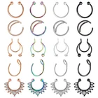 20pcs 20G Surgical Steel Fake Septum Nose Ring Horseshoe Clip on Body Piercing