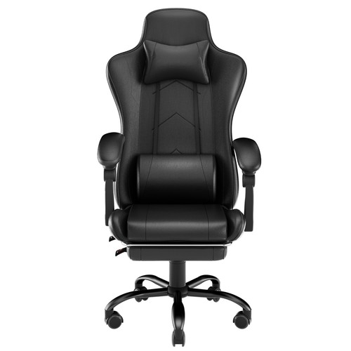 Gaming-Stuhl Bürostuhl PC-Stuhl Höhenverstellbar mit Fußstütze Rollen Max 150kg - Bild 13 von 16