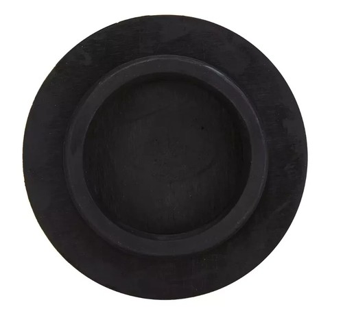 Bath Plug Stainless Steel Basin 50mm Sink Rubber Black Insert - Picture 3 of 3