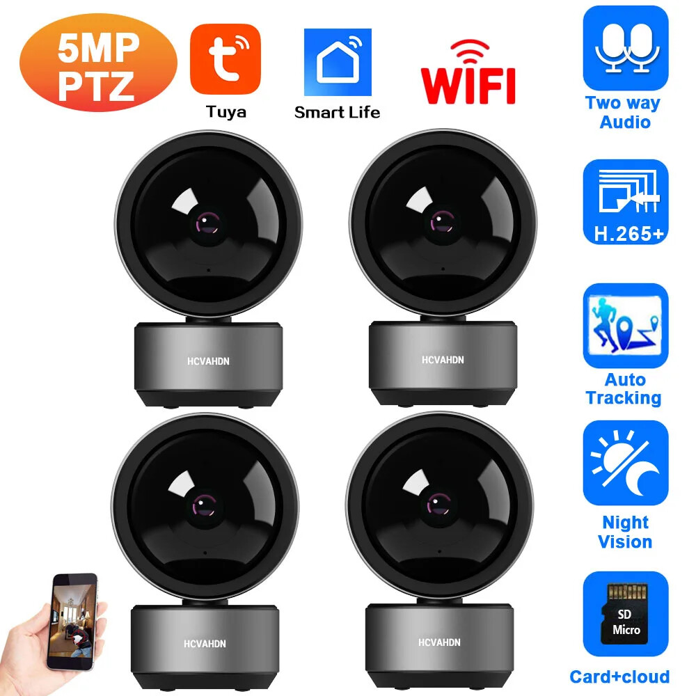 Smart Life 5MP IP Security Camera with Human Tracking Baby Monitor Two-Way Audio