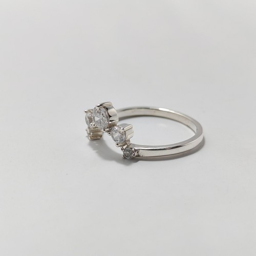 Sterling Silver Round Cut Zircon Ring-Statement Ring-Engagement Ring-Gift To Her - Picture 3 of 7