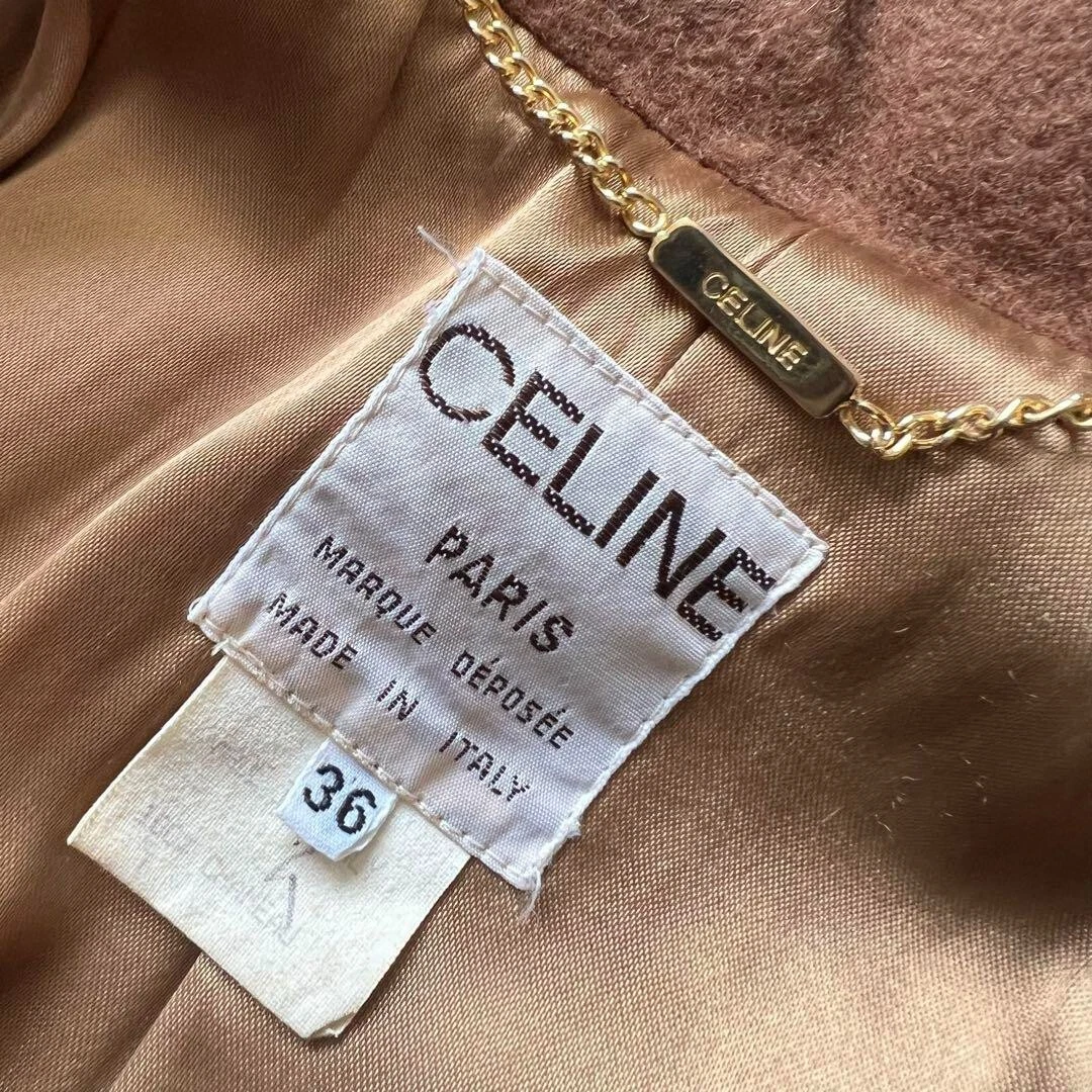 CELINE Abito Lungo Cappotto 36 Marrone Donna