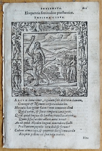 Alciatus Emblemata Emblem 4 Original Prints (H) - 1581 - Picture 3 of 4
