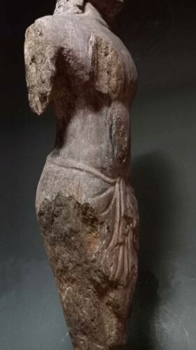 RARE SOUTHEAST ASIA STONE FRAGMENT of a STANDING BUDDHA, KHMER STYLE. - Picture 14 of 20