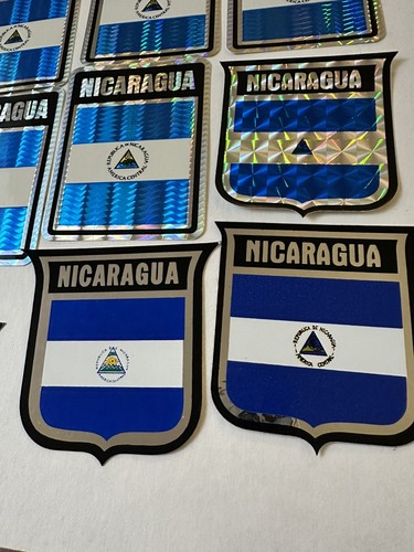 Pegatina Emblema Nicaragua Bandera Nicaragua Lote de 9 Calcomanías - Nuevo Stock Antiguo - ¡Bonito! - Imagen 10 de 10