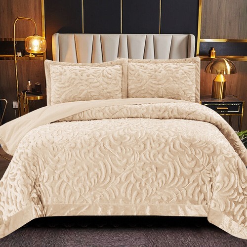 Quilted Bedspread Throw Embossed Bedding Set Double King Super King Size Bed Set - Picture 9 of 9