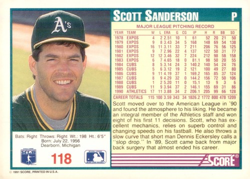 S1R2: 1991 Score Baseball #1-250 - Picture 238 of 502