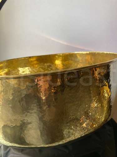 Volles Messing freiliegende runde gehämmerte Spüle, Badezimmerspüle, Master-Duschspüle - Bild 7 von 10