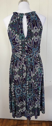 Neu ohne Etikett R&K Originals Damen-Midikleid ärmellos integrierter BH Bindegürtel lila Größe 8 - Bild 3 von 4