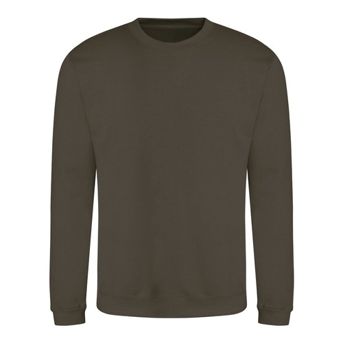 Mens Plain Sweatshirt Crew Neck Jumper Top Sweater Casual Sweat Top Ladies AWDis - Picture 28 of 43