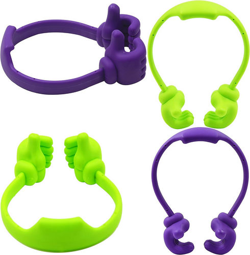 Soporte de teléfono 4.5" para teléfonos inteligentes 3.5" - 8" verde neón y púrpura paquete de 2 - Imagen 5 de 5