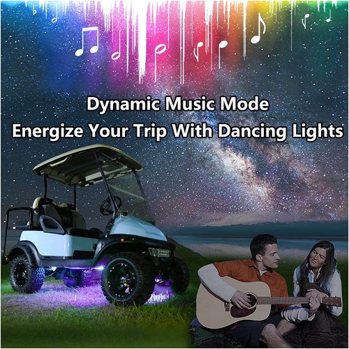 4PCS LED Light Strip Underglow Neon Lamp For Club Car EZGO Yamaha Golf Cart Kart - Picture 3 of 12
