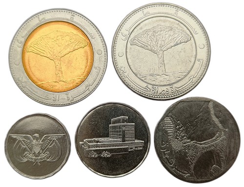 JUEGO DE 5 MONEDAS YEMEN 1 - 20 RIYAL 1993 - 2019 SIN CIRCULAR - Imagen 2 de 2