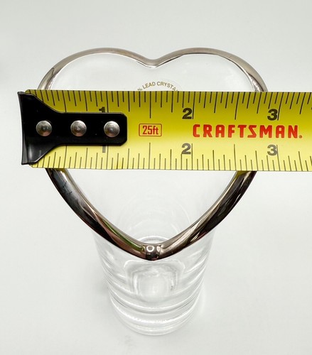 NEW in box Heart Shaped Rim Vase made in Slovenia 24 Lead Crystal Hand Made - 第 9/18 張圖片