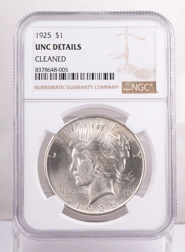 Certified 1925 Peace Dollar NGC UNC Details Silver $1 