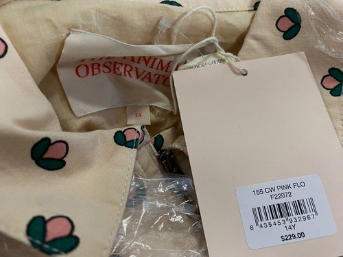 $229 The Animals Observatory Girl's Beige Peach Print Falcon Jacket Size 14 - Picture 5 of 5