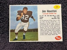 VINTAGE 1962 Post Cereal #64 Jim Houston, Cleveland Browns, EXMT/NM BEAUTY!