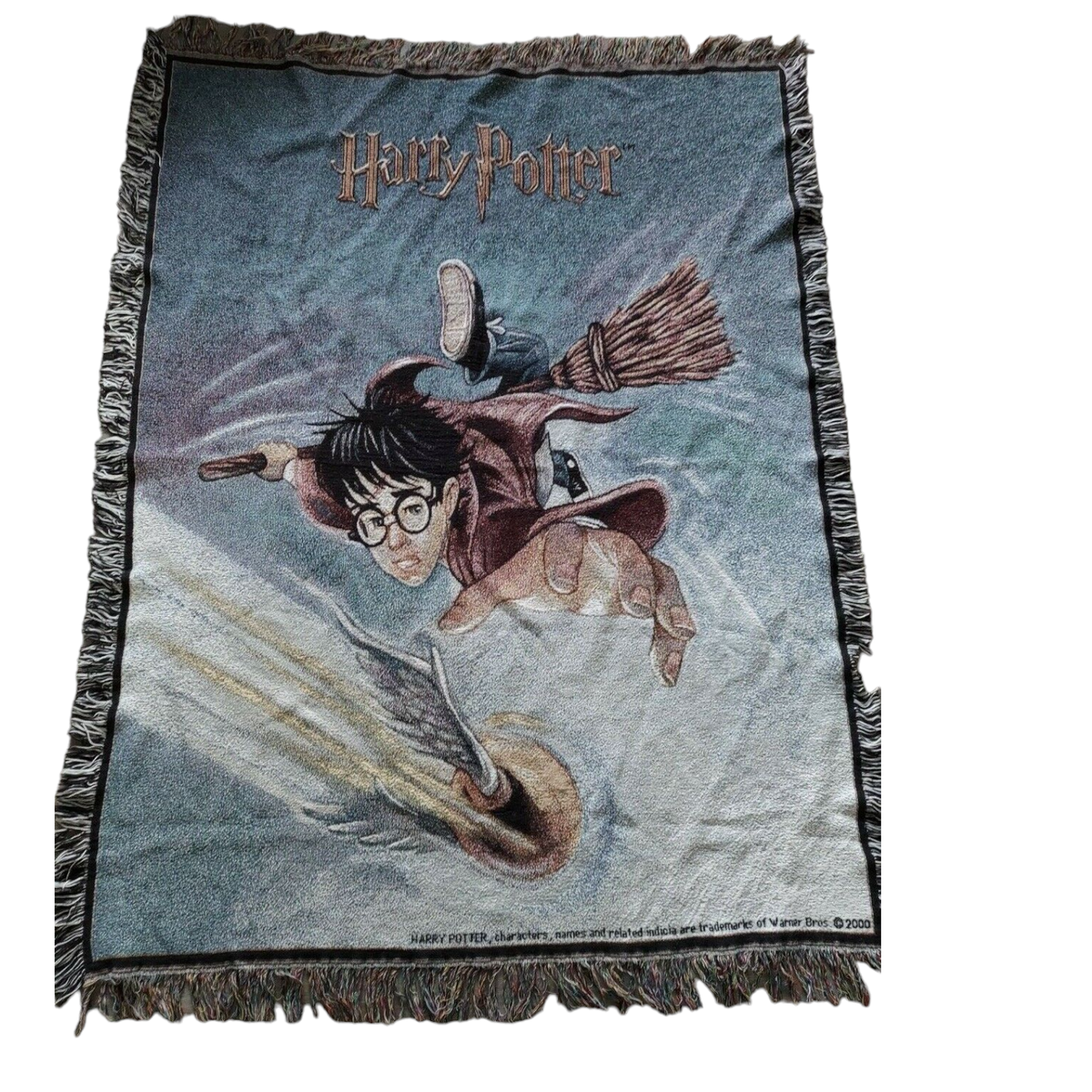 2000 Harry Potter Quidditch Game Woven Tapestry Throw Blanket