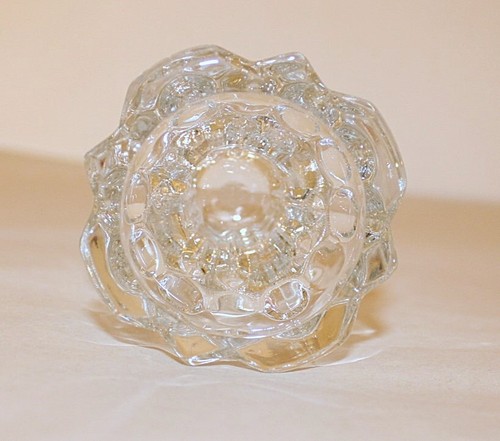 3 Vintage Fancy MCM Clear Thick Glass Candle Holders - Picture 13 of 17