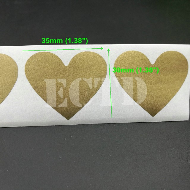 150Pcs Heart SCRATCH OFF Stickers Labels Games Tickets Favors Gold 30x35mm